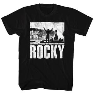 Rocky Movie Black Shirt Retro Film Graphic Tee Boxing Fan Unisex Style